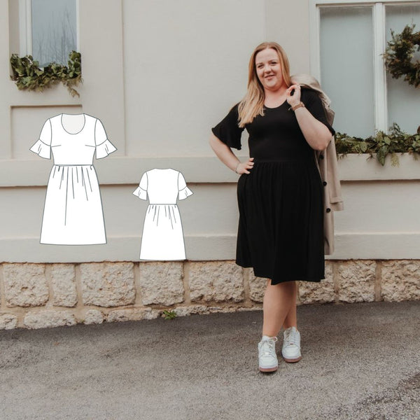 Kroj za šivanje ženska obleka Erika