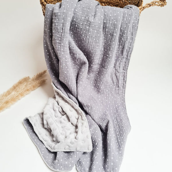 Otroška odeja za dojenčka siva